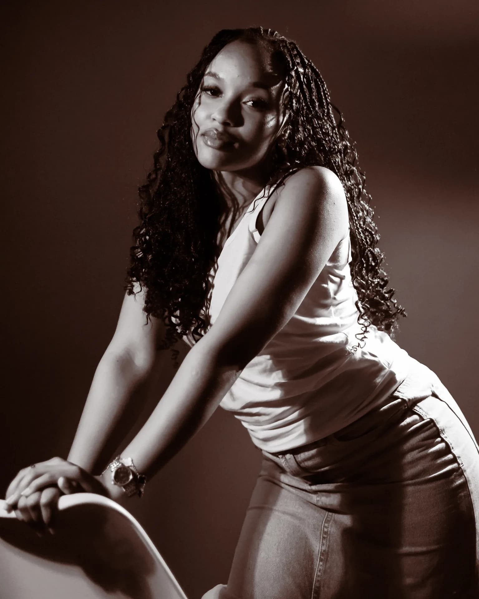 Black-and-white portrait of Tipilda